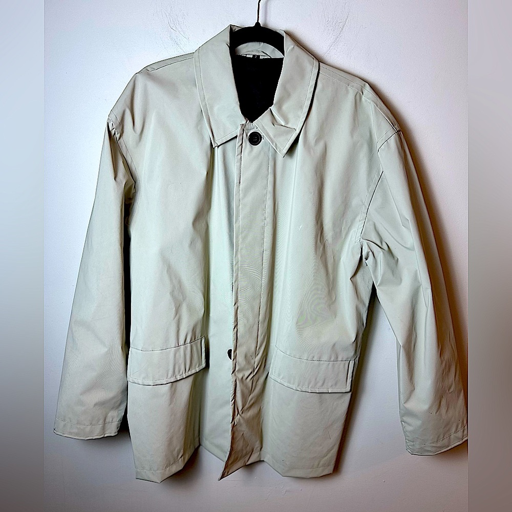 Vintage OUTRAGE London PVC Nylon Raincoat – Men’s Size 2 (Fits M/L)